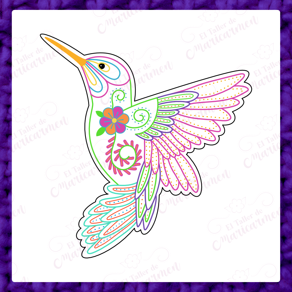 portada - maxi colgante colibri patron de bordado de colibri - bordado ayacuchano